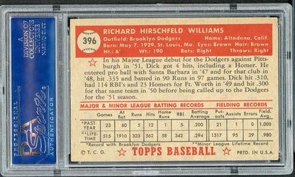 1952 Topps Baseball #396 Dick Williams Dodgers PSA 5 EX 561692