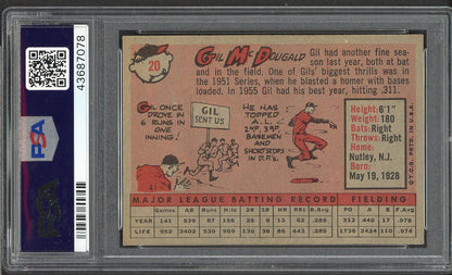 1958 Topps Baseball #020 Gil McDougald Yankees PSA 8 NM/MT Yellow Letter 561694