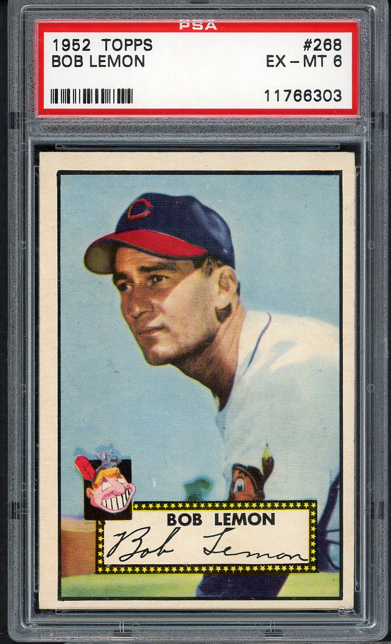 1952 Topps Baseball #268 Bob Lemon Indians PSA 6 EX-MT 561698