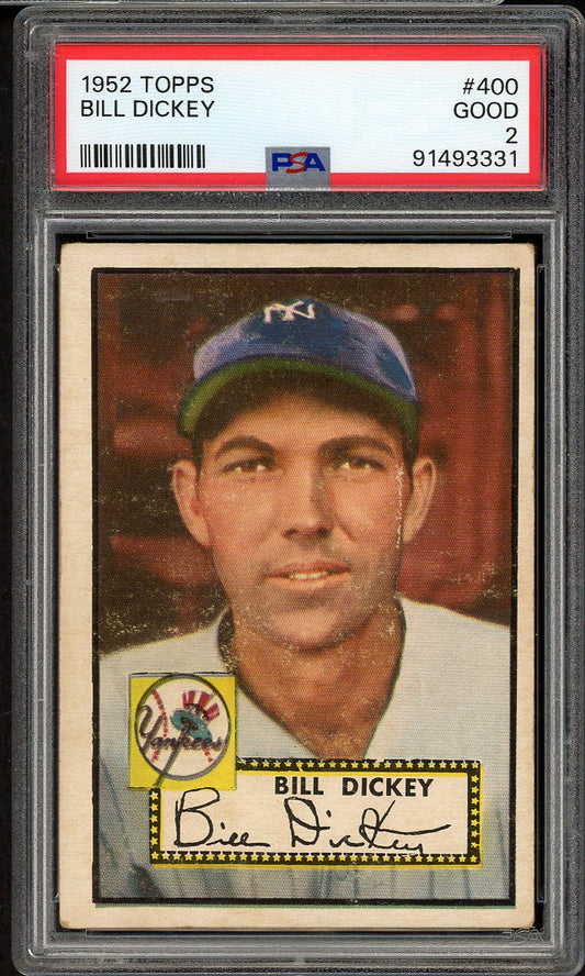 1952 Topps Baseball #400 Bill Dickey Yankees PSA 2 GD 561699