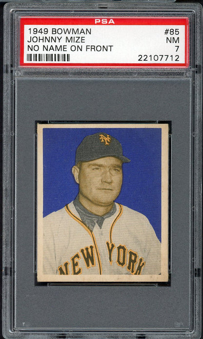 1949 Bowman Baseball #085 Johnny Mize Giants PSA 7 NM No Name 561703