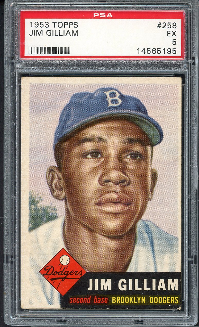 1953 Topps Baseball #258 Jim Gilliam Dodgers PSA 5 EX 561705