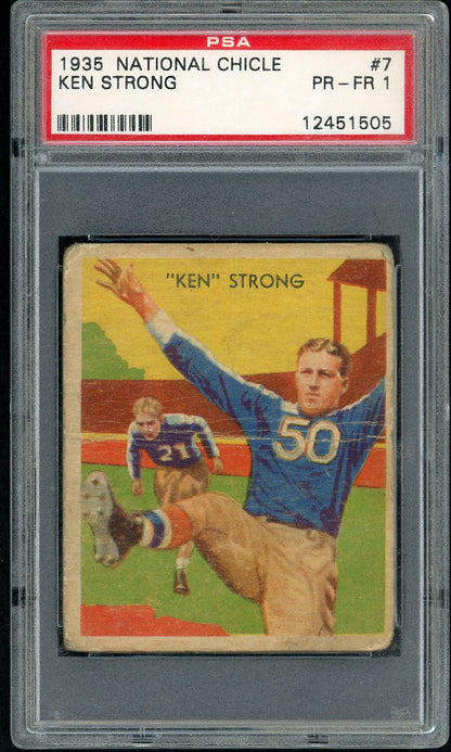 1935 National Chicle #007 Ken Strong Giants PSA 1 PR-FR 561708