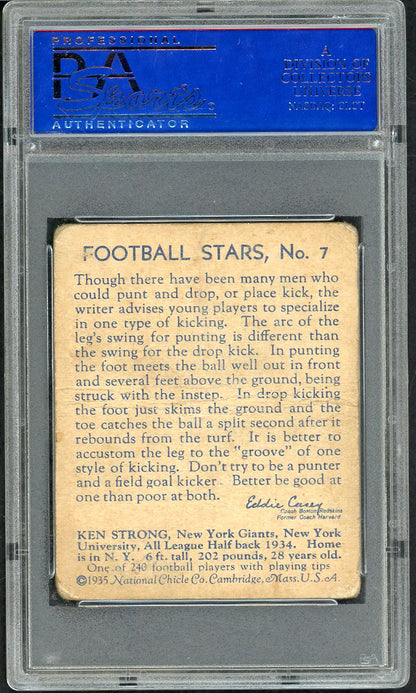 1935 National Chicle #007 Ken Strong Giants PSA 1 PR-FR 561708