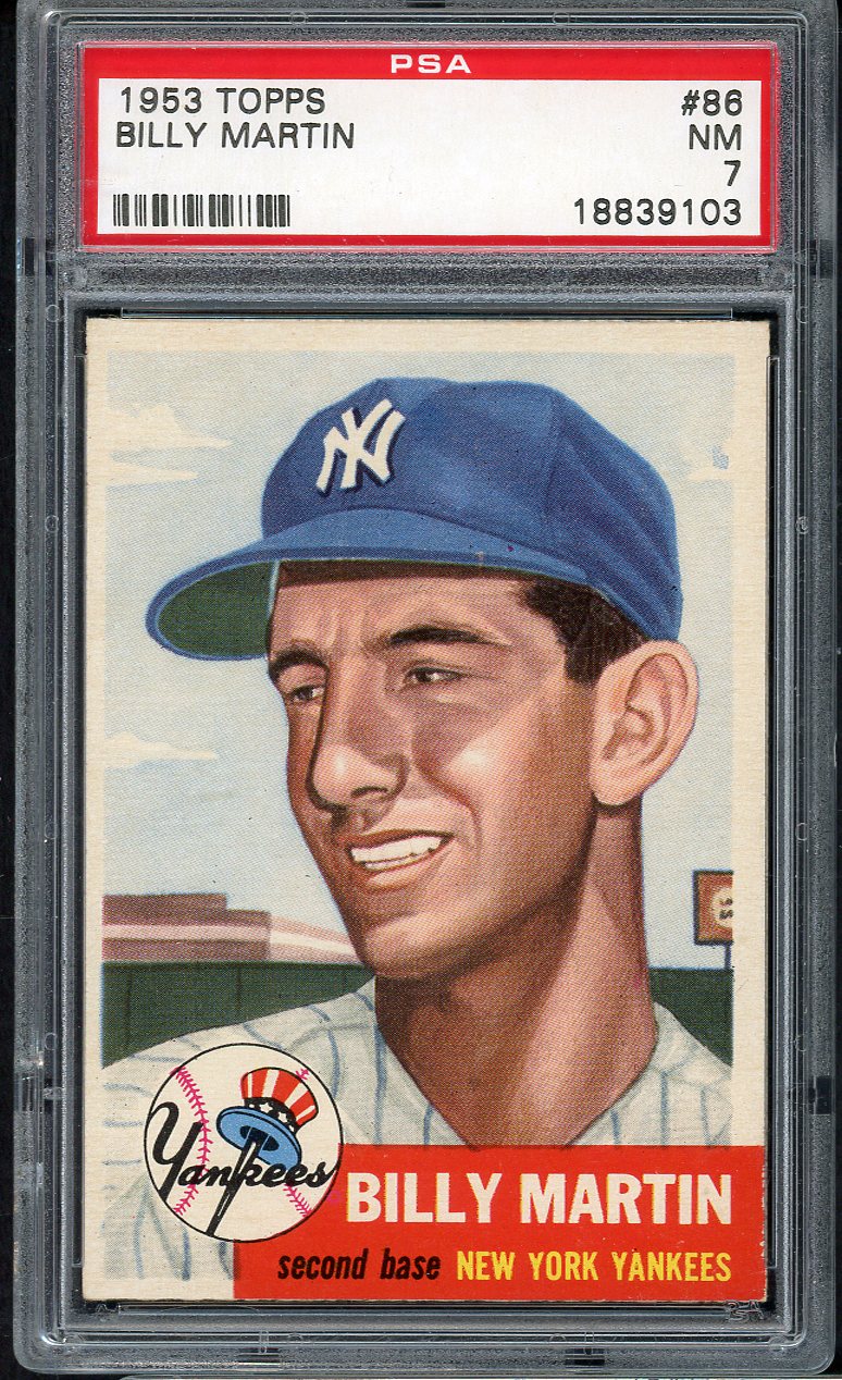 1953 Topps Baseball #086 Billy Martin Yankees PSA 7 NM 561709