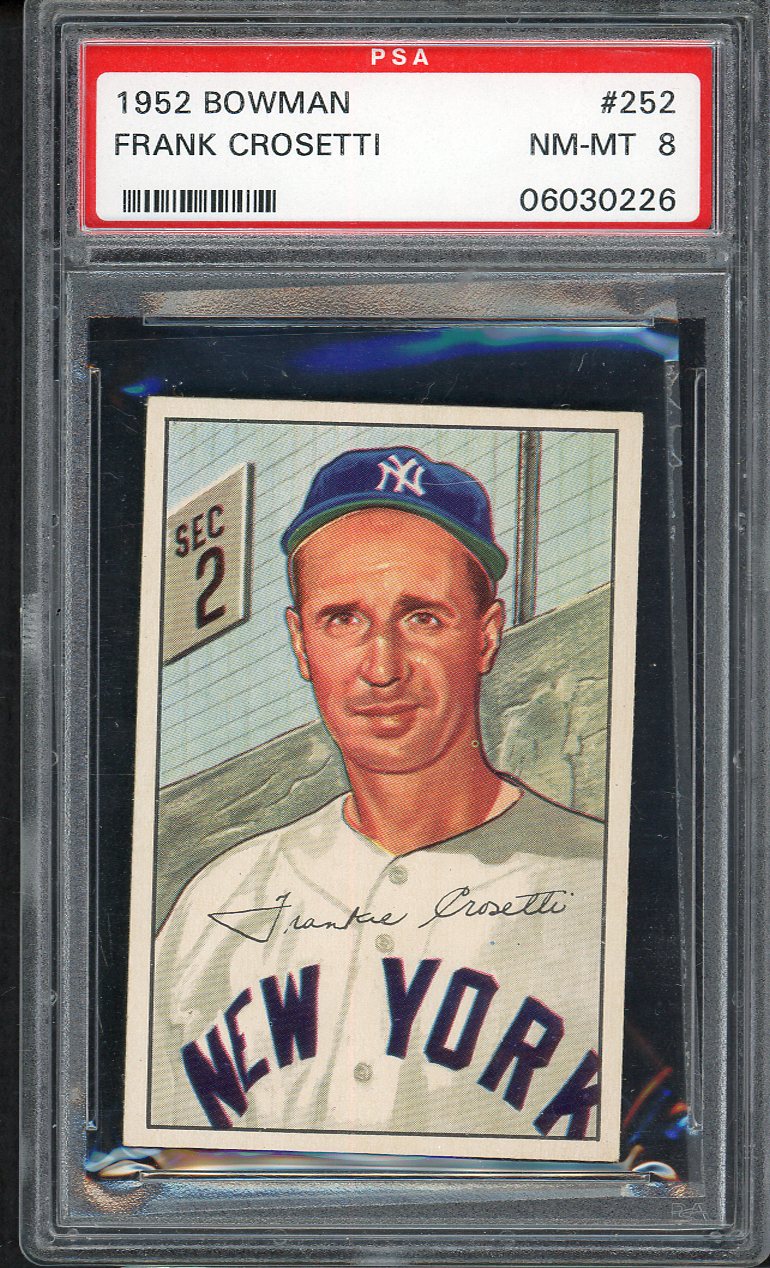 1952 Bowman Baseball #252 Frank Crosetti Yankees PSA 8 NM/MT 561710