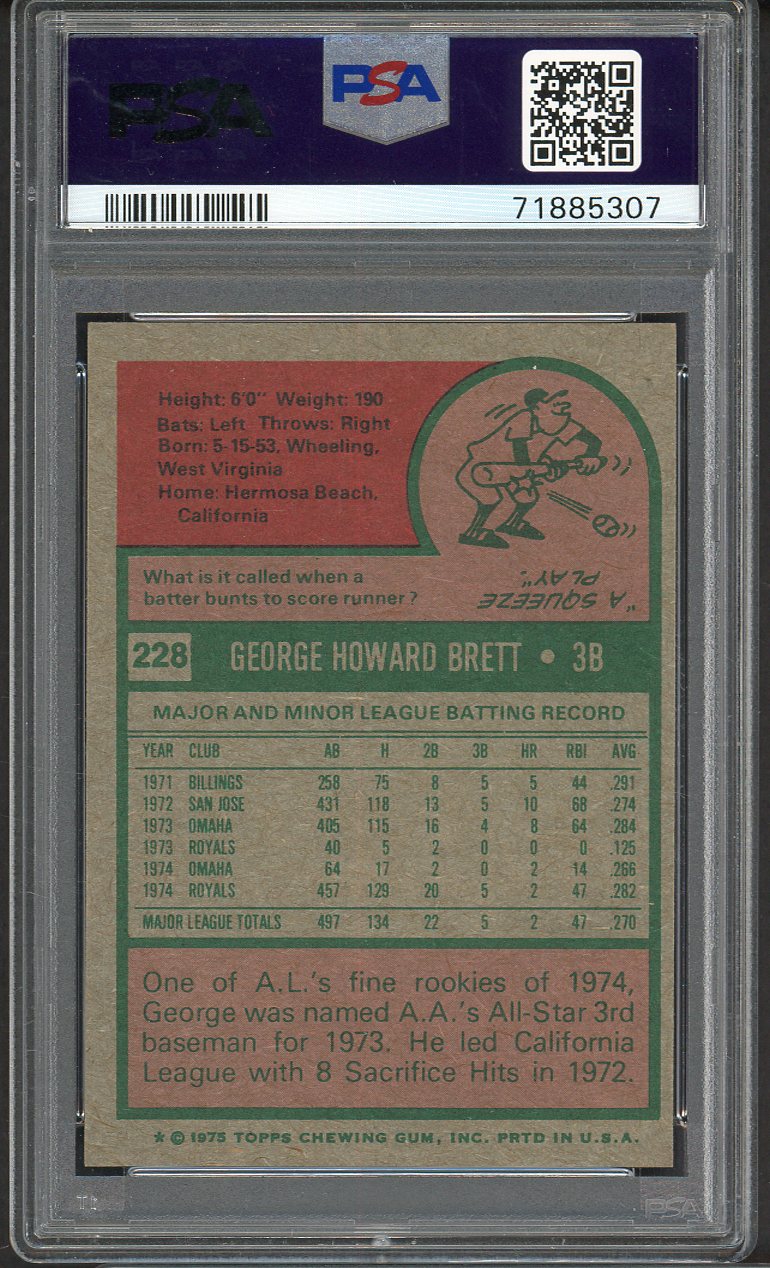 1975 Topps Baseball #228 George Brett Royals PSA 6 EX-MT 561722
