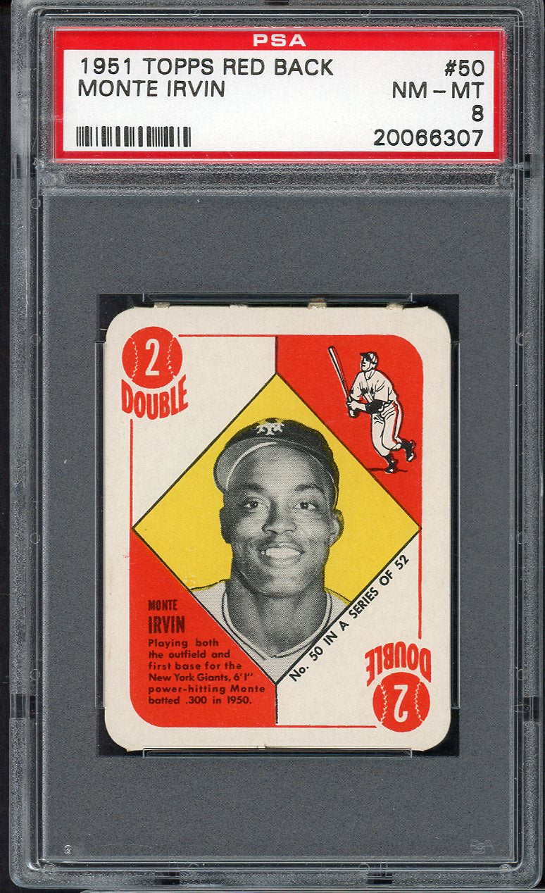 1951 Topps Red Backs #050 Monte Irvin Giants PSA 8 NM/MT 561725