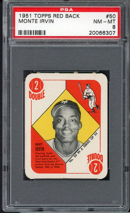 1951 Topps Red Backs #050 Monte Irvin Giants PSA 8 NM/MT 561725
