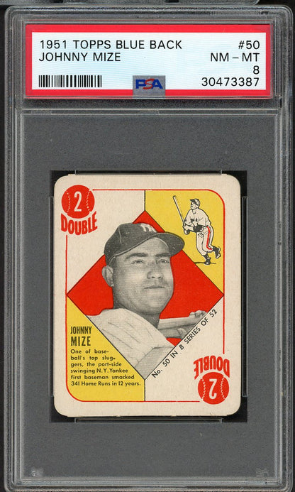 1951 Topps Blue Backs #050 Johnny Mize Yankees PSA 8 NM/MT 561727