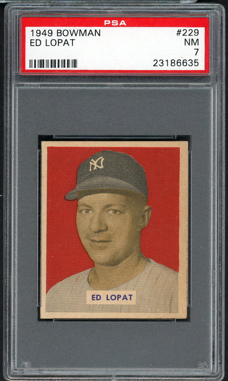 1949 Bowman Baseball #229 Eddie Lopat Yankees PSA 7 NM 561728