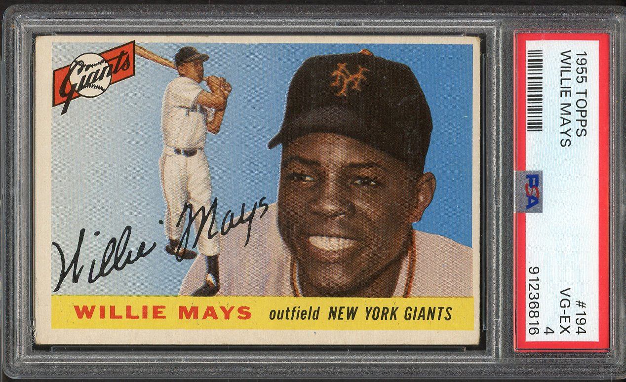 1955 Topps Baseball #194 Willie Mays Giants PSA 4 VG-EX 561733