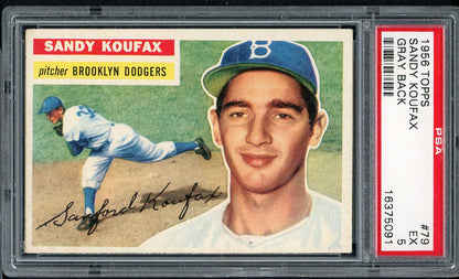 1956 Topps Baseball #079 Sandy Koufax Dodgers PSA 5 EX Gray 561734