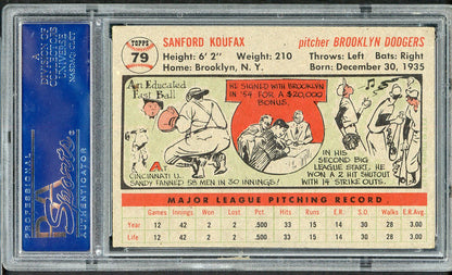 1956 Topps Baseball #079 Sandy Koufax Dodgers PSA 5 EX Gray 561734