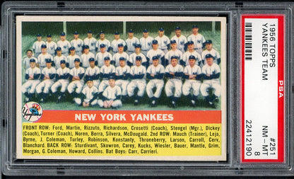 1956 Topps Baseball #251 New York Yankees Team PSA 8 NM/MT 561738