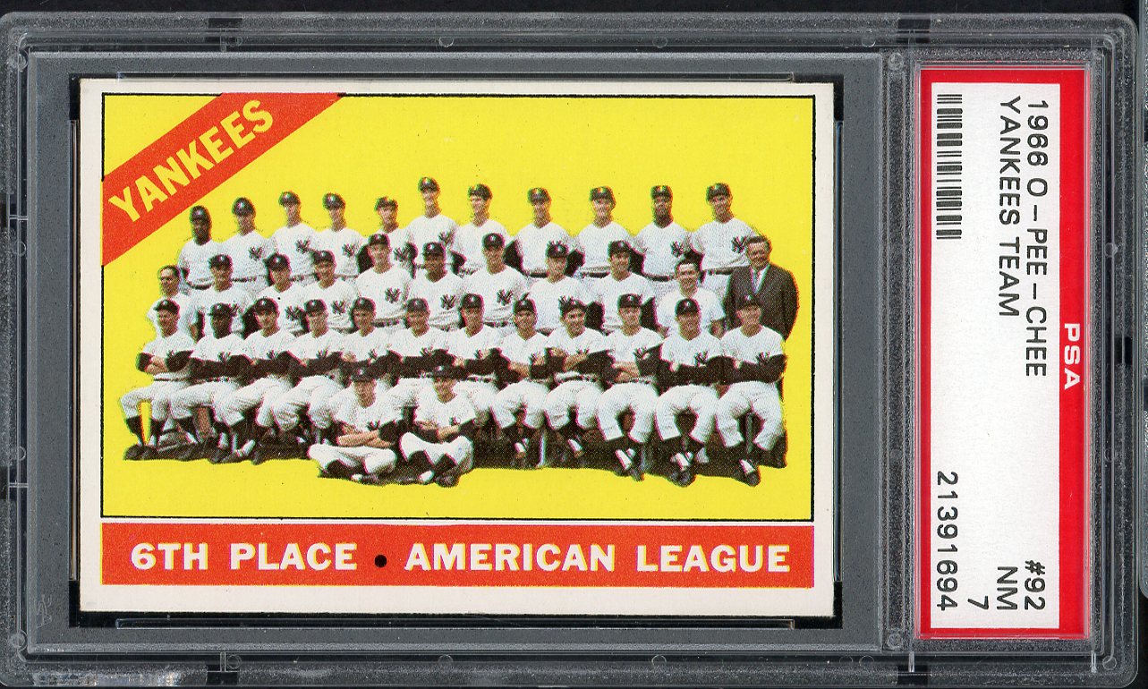 1966 O Pee Chee #092 New York Yankees Team PSA 7 NM 561743