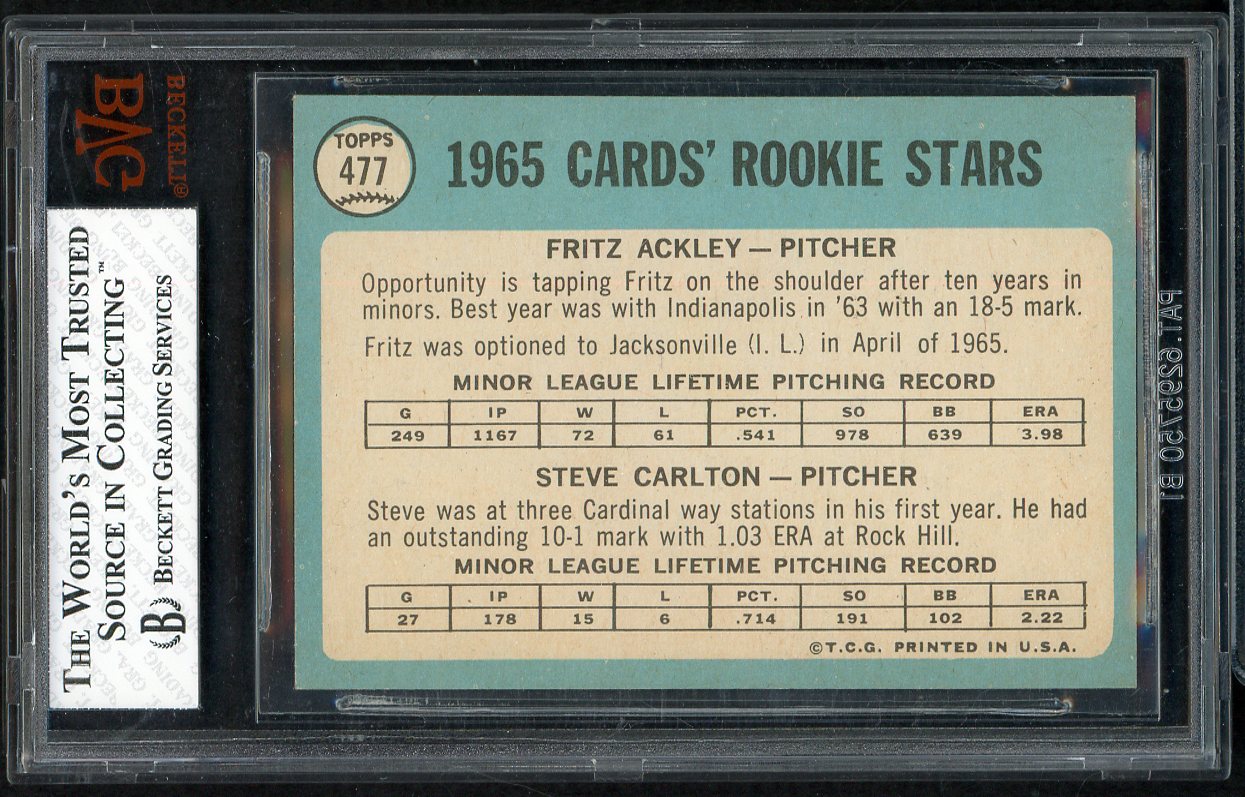 1965 Topps Baseball #477 Steve Carlton Cardinals BVG 7.5 NM+ 561744