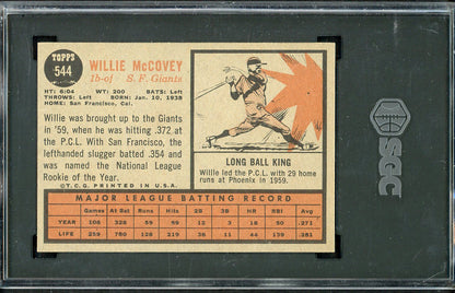 1962 Topps Baseball #544 Willie McCovey Giants SGC 6.5 EX-MT+ 561745