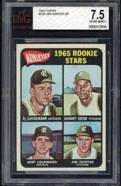 1965 Topps Baseball #526 Catfish Hunter A's BVG 7.5 NM+ 561747