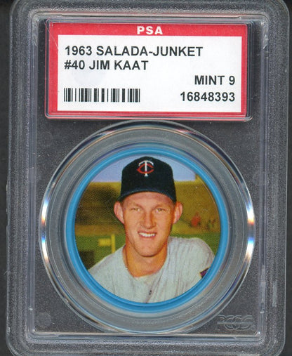 1963 Salada Coins #040 Jim Kaat Twins PSA 9 MINT 561749