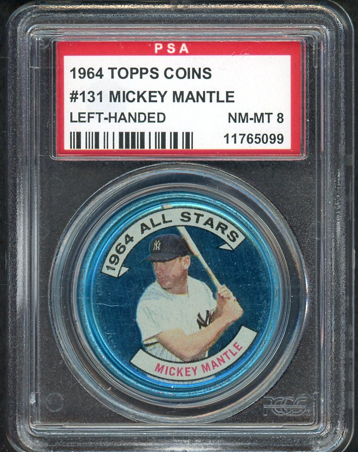 1964 Topps Baseball Coins #131 Mickey Mantle A.S. Yankees PSA 8 NM/MT Left 561750