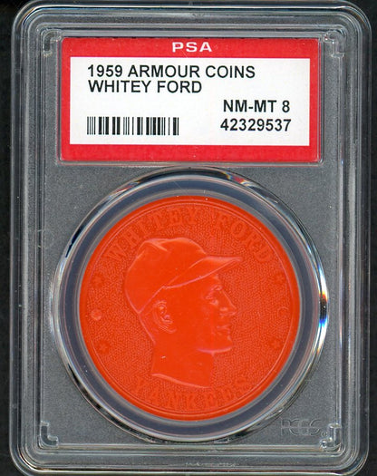 1959 Armour Coins Whitey Ford Yankees PSA 8 NM/MT 561753