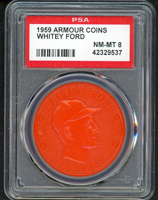 1959 Armour Coins Whitey Ford Yankees PSA 8 NM/MT 561753