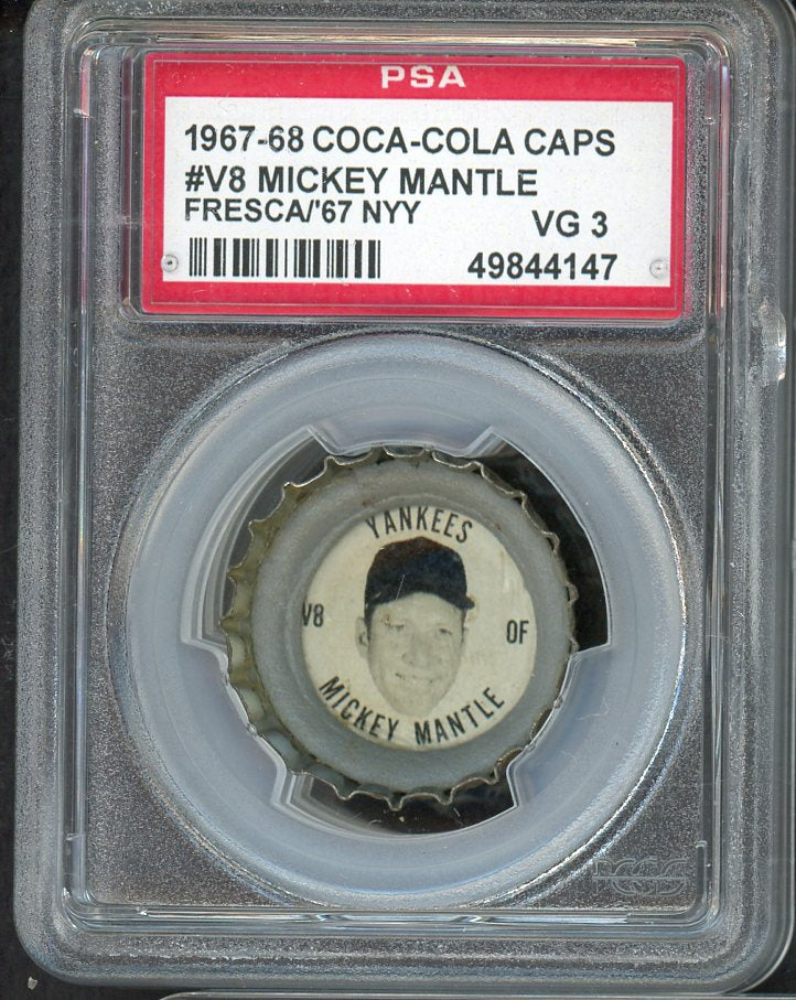 1967 Coca Cola Caps #V8 Mickey Mantle Yankees PSA 3 VG Fresca 561754