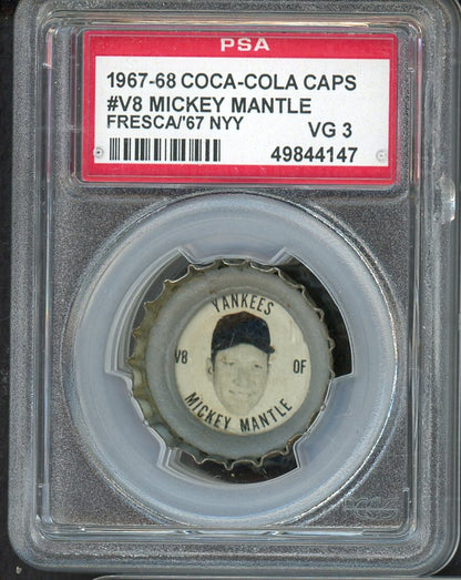 1967 Coca Cola Caps #V8 Mickey Mantle Yankees PSA 3 VG Fresca 561754