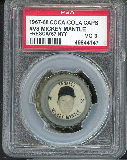1967 Coca Cola Caps #V8 Mickey Mantle Yankees PSA 3 VG Fresca 561754