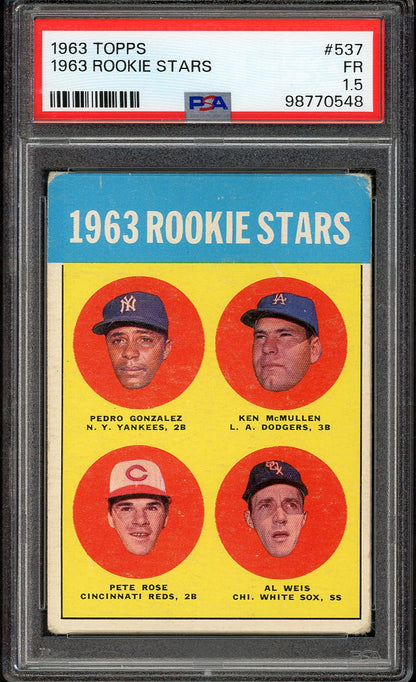 1963 Topps Baseball #537 Pete Rose Reds PSA 1.5 FR 561757