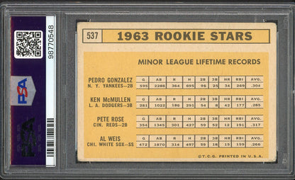 1963 Topps Baseball #537 Pete Rose Reds PSA 1.5 FR 561757