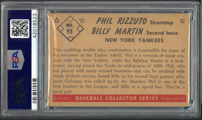 1953 Bowman Color Baseball #093 Phil Rizzuto Billy Martin PSA 6 EX-MT 561759