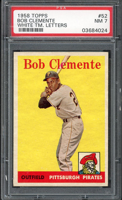 1958 Topps Baseball #052 Roberto Clemente Pirates PSA 7 NM 561761