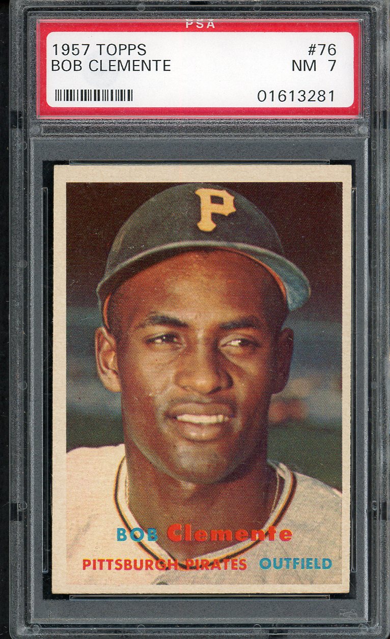 1957 Topps Baseball #076 Roberto Clemente Pirates PSA 7 NM 561762