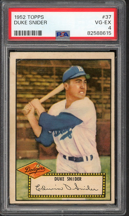 1952 Topps Baseball #037 Duke Snider Dodgers PSA 4 VG-EX Red 561763
