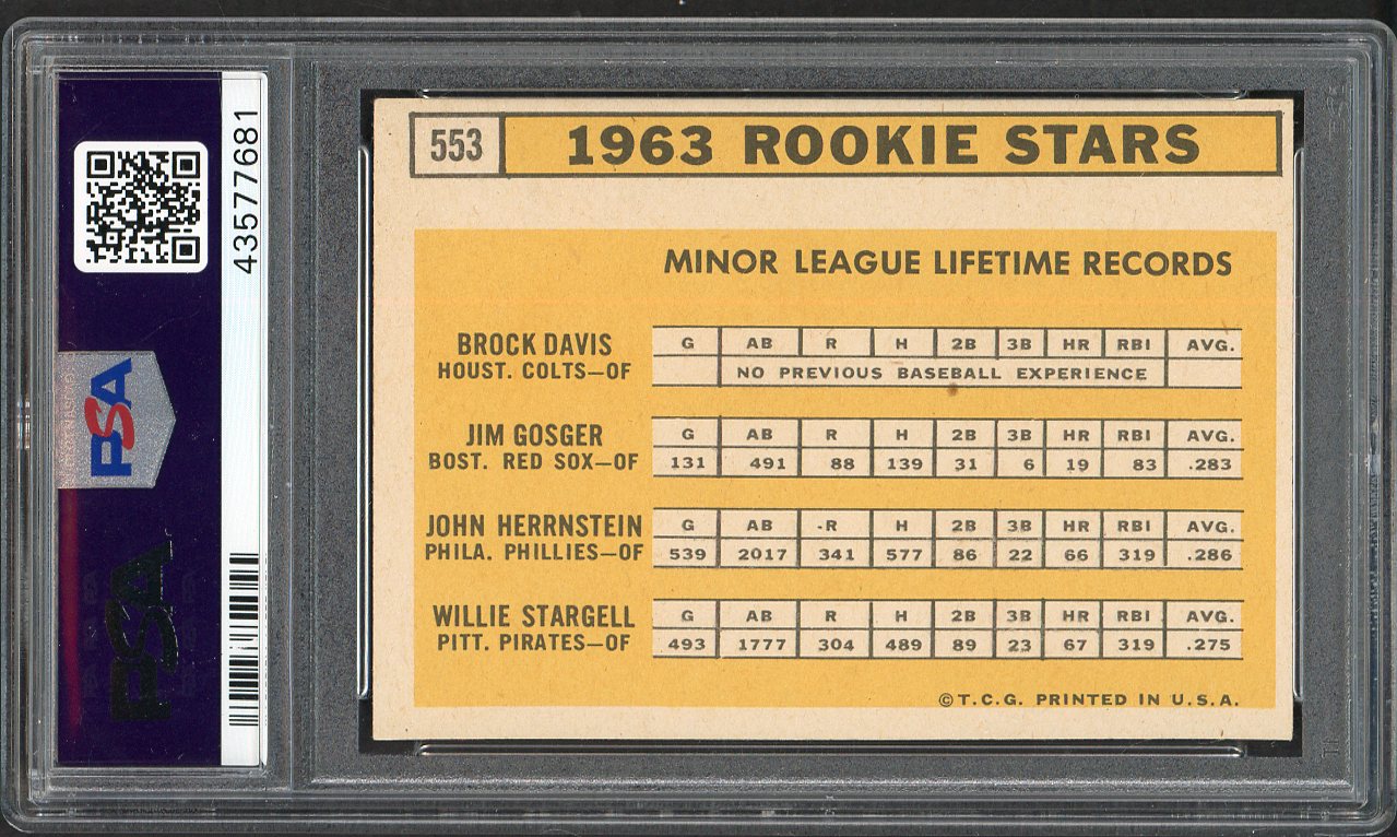 1963 Topps Baseball #553 Willie Stargell Pirates PSA 6 EX-MT 561764
