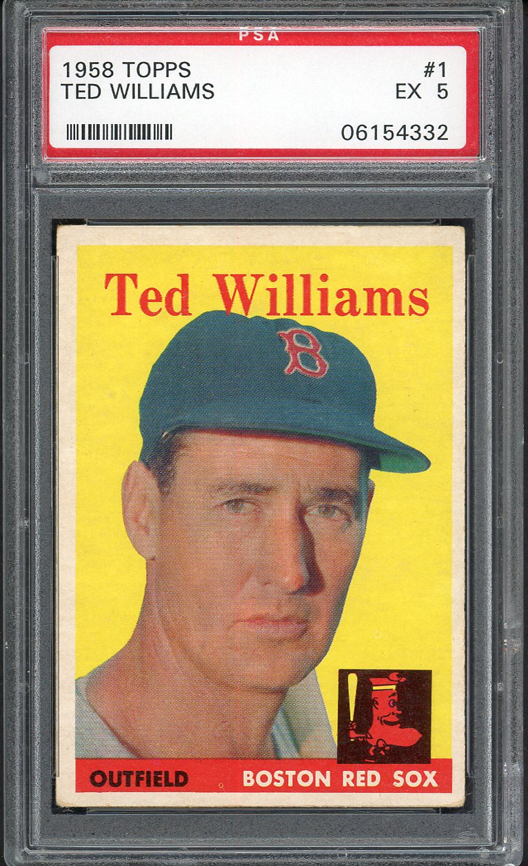 1958 Topps Baseball #001 Ted Williams Red Sox PSA 5 EX 561766