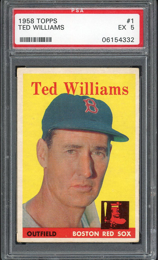 1958 Topps Baseball #001 Ted Williams Red Sox PSA 5 EX 561766