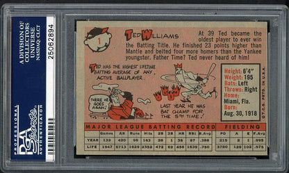 1958 Topps Baseball #001 Ted Williams Red Sox PSA 5 EX 561767