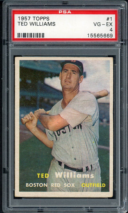 1957 Topps Baseball #001 Ted Williams Red Sox PSA 4 VG-EX 561768