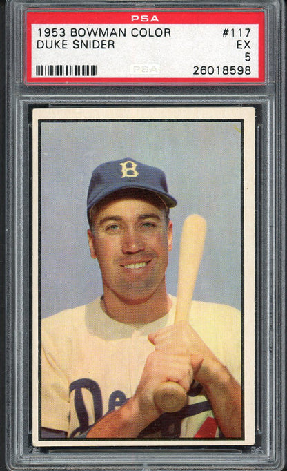 1953 Bowman Color Baseball #117 Duke Snider Dodgers PSA 5 EX 561770