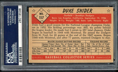 1953 Bowman Color Baseball #117 Duke Snider Dodgers PSA 5 EX 561770