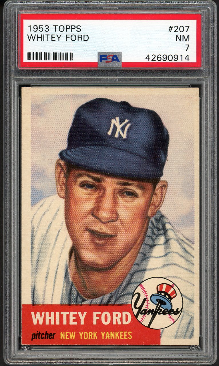 1953 Topps Baseball #207 Whitey Ford Yankees PSA 7 NM 561772