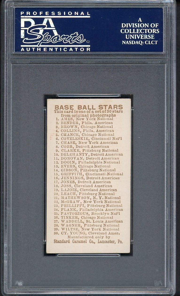 1910 E93 Standard Caramel Red Dooin Phillies PSA 5 EX 561774