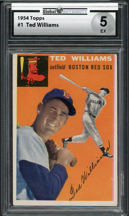 1954 Topps Baseball #001 Ted Williams Red Sox GAI 5 EX 561784