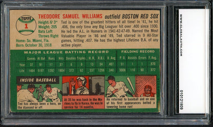 1954 Topps Baseball #001 Ted Williams Red Sox GAI 5 EX 561784