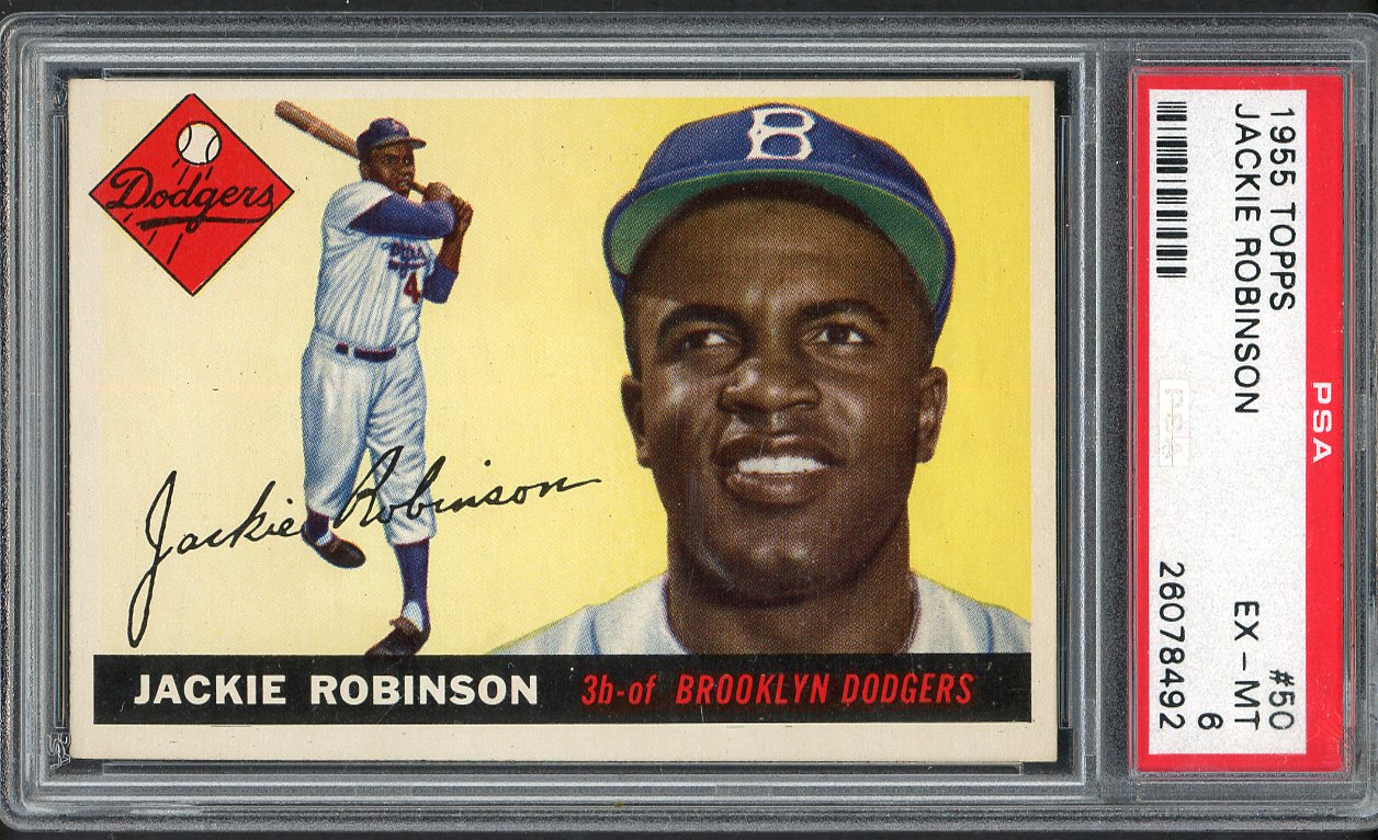 1955 Topps Baseball #050 Jackie Robinson Dodgers PSA 6 EX-MT 561786