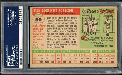 1955 Topps Baseball #050 Jackie Robinson Dodgers PSA 6 EX-MT 561786
