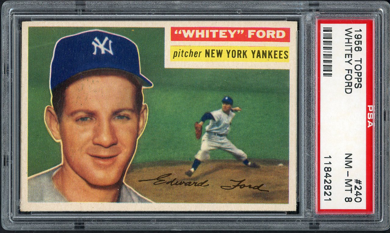 1956 Topps Baseball #240 Whitey Ford Yankees PSA 8 NM/MT 561787